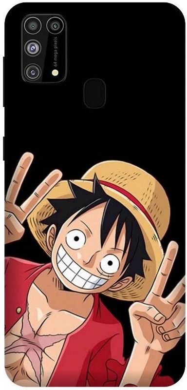 URCHIN Back Cover for Samsung M30s Luffy, Monkey D Luffy, One Piece, Pirate, Anime, Animation, Yellow, Funny, Cartoon  (Multicolor, Shock Proof, Pack of: 1)