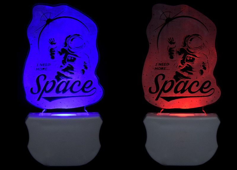 Mobiurja The Space 3D illusion Led Night Lamp comes with 7 Multicolor lighting effect , Suitable for Room,Drawing Room,Lobby (Pack of 2) Night Lamp  (12 cm, White)