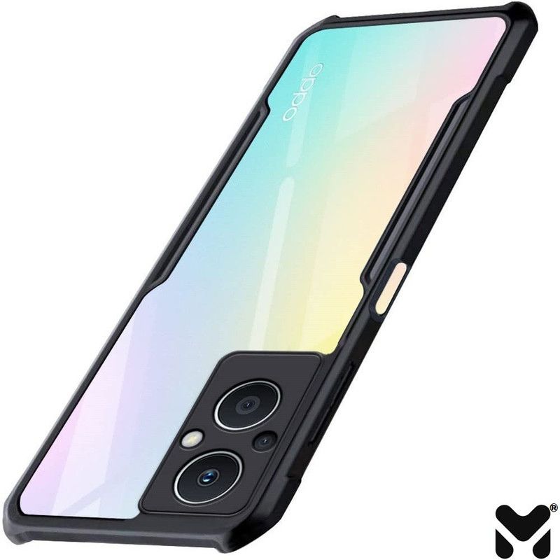 MOBIDEER Back Cover for OPPO F21 Pro 5G/OPPO F21s Pro 5G, Transparent Hybrid Hard PC Back TPU Bumper  (Black, Transparent, Shock Proof, Pack of: 1)