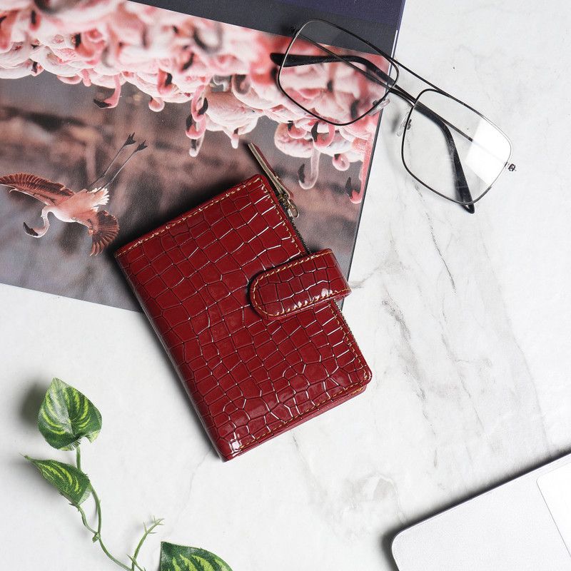 Women Casual Maroon Artificial Leather Wrist Wallet  (6 Card Slots)