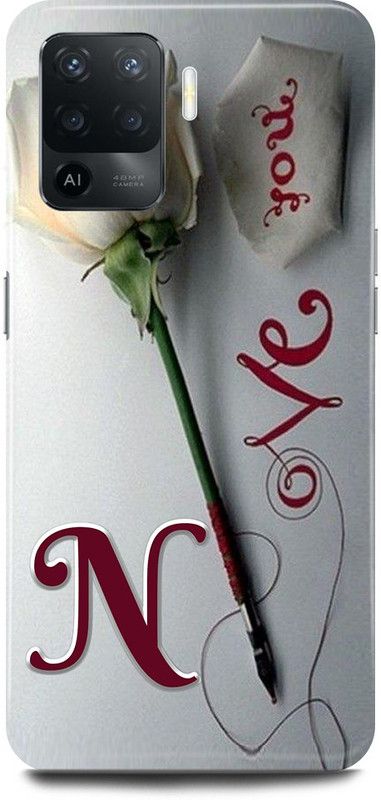 JUGGA Back Cover for Oppo A94, CPH2203, N LOVES N NAME,N NAME, N LETTER, ALPHABET,N LOVE N NAME  (Grey, Hard Case)