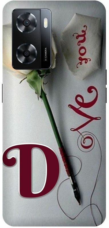 Dimora Back Cover for OPPO A 57e, D LOVES D NAME D NAME D LETTER ALPHABET D LOVE D NAME  (Grey, Hard Case, Pack of: 1)