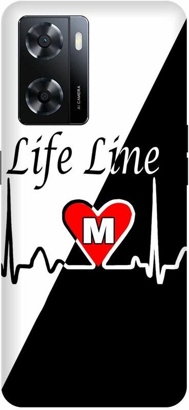 Dimora Back Cover for OPPO A 57e, M NAME WITH LETTER ALPHABET  (Multicolor, Hard Case, Pack of: 1)