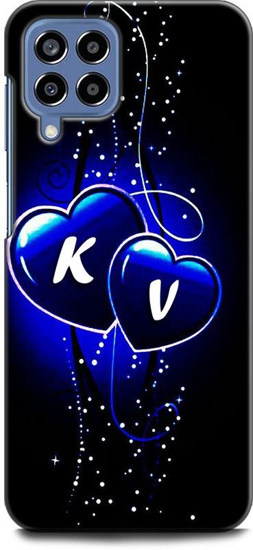WallCraft Back Cover for SAMSUNG Galaxy M33 5G K V, K LOVES V, NAME, ALPHABET, KV LOVE, HART, BLUE  (Multicolor, Dual Protection, Pack of: 1)