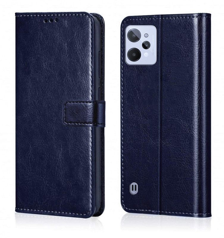 Flocculent Flip Cover for Realme C31  (Blue, Shock Proof, Pack of: 1)
