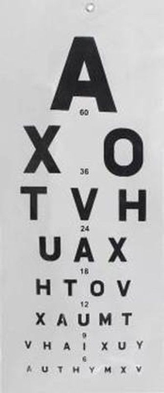 ECP eye test "ENGLISH" Vision Test Chart  (Snellen)