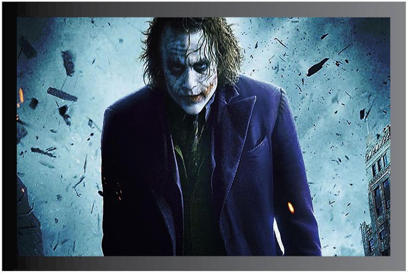 Joker Frame Poster For Room Synthetic Wood Gloss Lamination F108 Paper Print  (14 inch X 20 inch, Framed)