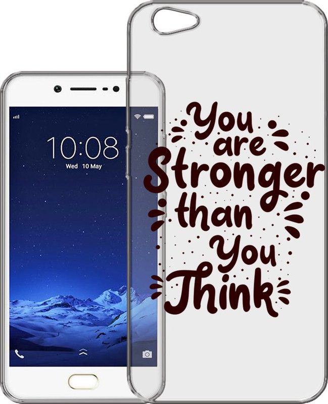 HANIRY Back Cover for Vivo V5s / 1713 back cover / YOU STRONGER THEN YOU THINK TEXT / Designer / PNG_83  (Multicolor, Flexible, Silicon, Pack of: 1)