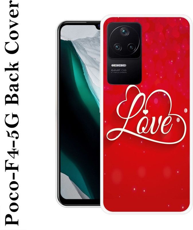 BAGRA Back Cover for Poco F4 5G  (Red, White, Grip Case, Silicon, Pack of: 1)