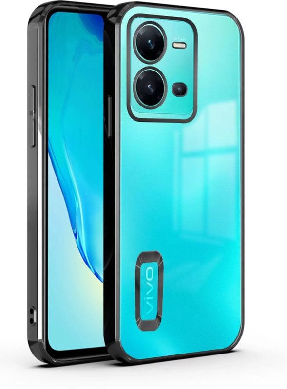 ISAAK Back Cover for Vivo V25  (Black, Transparent, Shock Proof, Silicon, Pack of: 1)