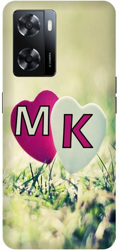 Dimora Back Cover for OPPO A 57e, M LOVES K NAME M NAME K LETTER ALPHABET M LOVE K NAME  (Multicolor, Hard Case, Pack of: 1)