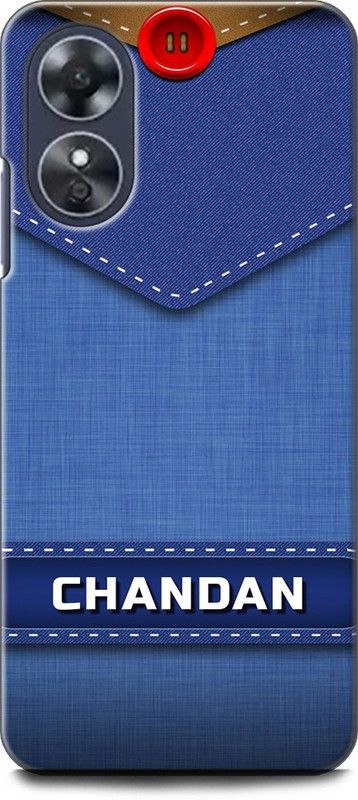 WallCraft Back Cover for OPPO A17, CPH2477 CHANDAN NAME, C, LETTER, BLUE, JEANS, ALPHABET, DESIGN  (Multicolor, Dual Protection, Pack of: 1)