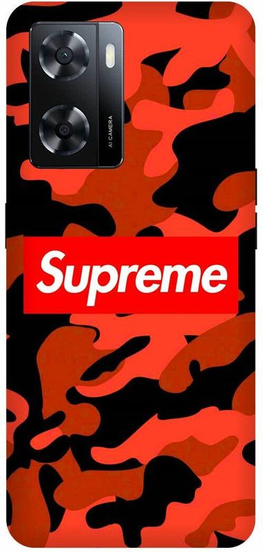 Dimora Back Cover for OPPO A 57e, SUPREME LOGO SUPREME EMBLEM ARMYDRESS  (Red, Hard Case, Pack of: 1)