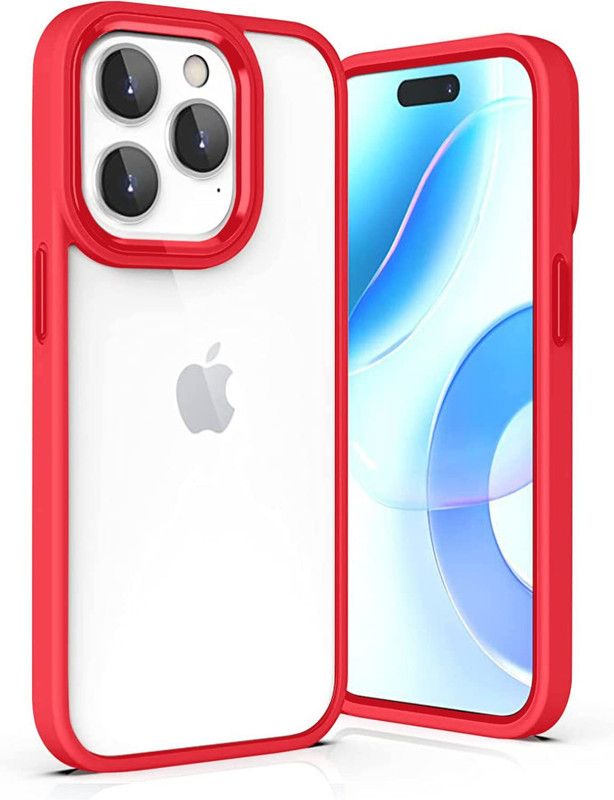 Vshop Back Cover for Clear Protection Transparent Back Cover Case Compatible with iPhone 14 Pro Max (6.7")  (Red, Camera Bump Protector, Pack of: 1)