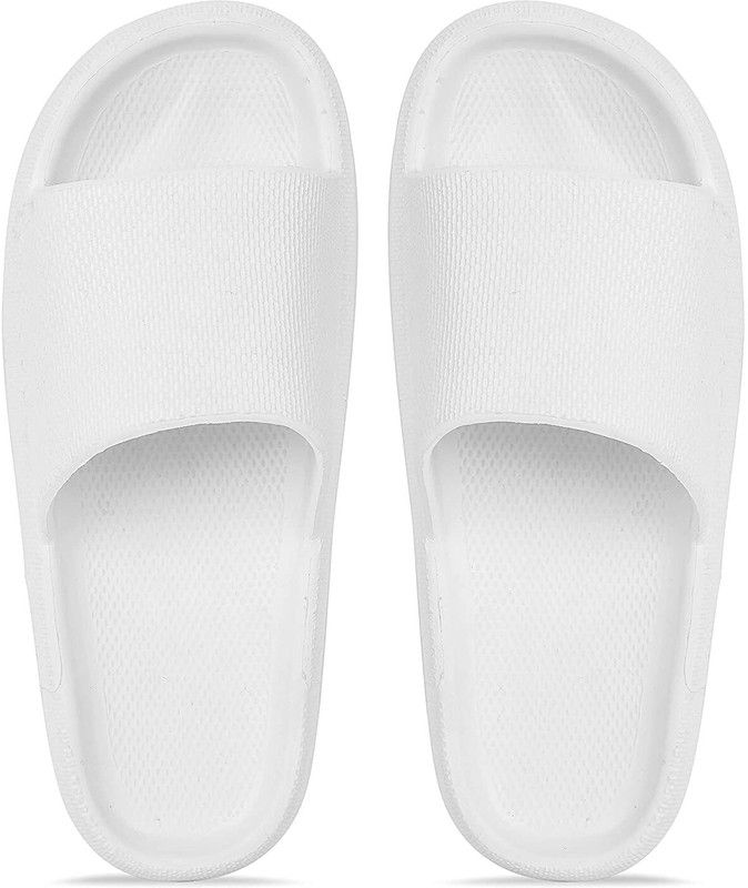 TRENDOHOUSE New Casual Comfort Trendy Stylish Slipper Flip Flops for Men Slides (White 6) Smart Shoe