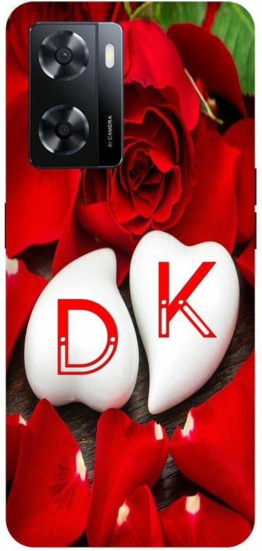 Dimora Back Cover for OPPO A 57e, D LOVES K NAME D NAME K LETTER ALPHABET D LOVE K NAME  (Red, Hard Case, Pack of: 1)