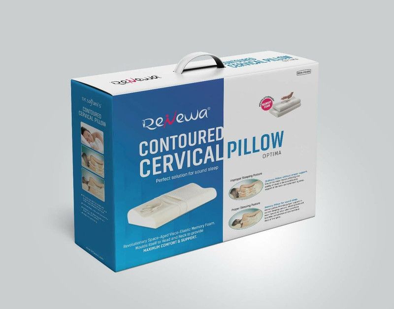 Renewa Contoured Cervical Pillow Neck Support Neck Support Head Support  (Grey)