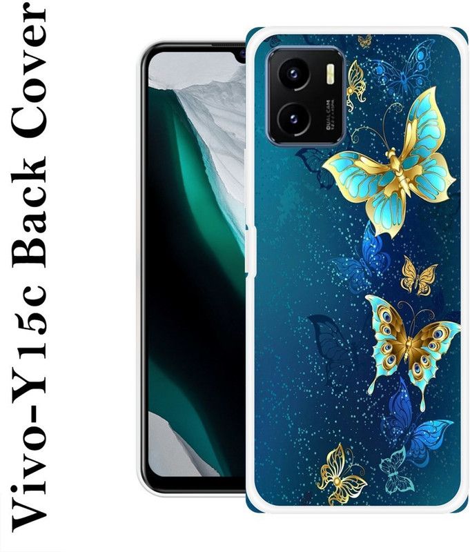 PINKLAND Back Cover for Vivo Y15c  (Blue, Grip Case, Silicon, Pack of: 1)