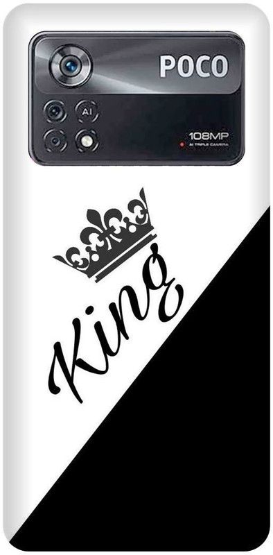 FRONK Back Cover for POCO X4 Pro 5G, KING, PRINCE, RAJA  (White, Hard Case, Pack of: 1)