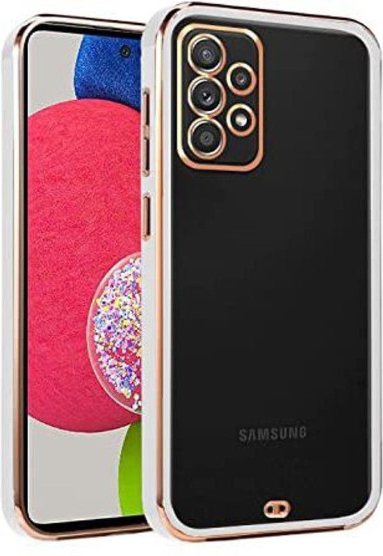 Urban Tech Back Cover for Samsung Galaxy F42 5G |Electroplated Silicon Golden Plating Crystal Clear Case |  (White, Grip Case, Pack of: 1)