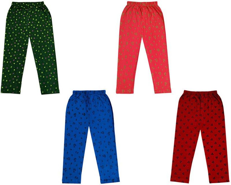 Capri For Girls Casual Printed Pure Cotton  (Multicolor Pack of 4)