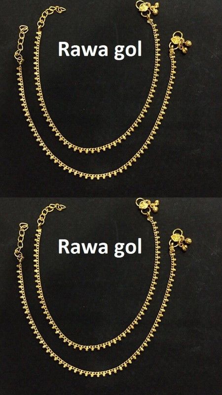 2 payals: rawa gol gold Alloy Anklet  (Pack of 4)