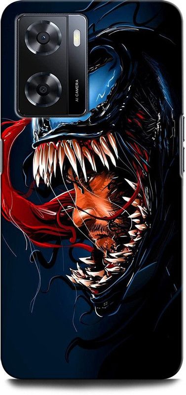 GRAFIQE Back Cover for OPPO A57e VENOM LOGO, EDDIE BROCK, MARVAL, COMIC, MOVIE, SUPERHERO  (Multicolor, Shock Proof, Pack of: 1)