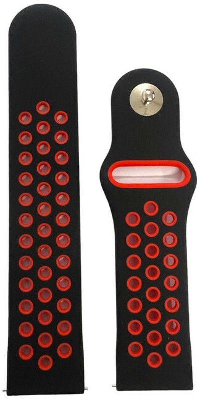 Melfo Dual Design Rubber Strap Compatible with Samsung Galaxy Watch 4 40mm Smart Watch Strap  (Black, Red)