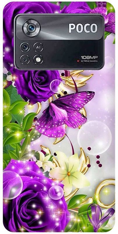 FRONK Back Cover for POCO X4 Pro 5G, ROSE, ROSES, PURPLE, ROSE, WHITE, ROSE  (Multicolor, Hard Case, Pack of: 1)
