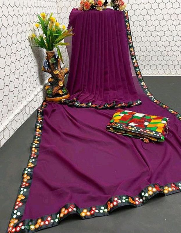 Banarasi Georgette Saree  (Purple)