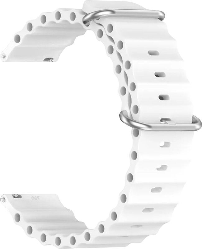 ACM Watch Strap Silicone Smart for Boat Wave Ultima Max Smartwatch Belt White Smart Watch Strap  (White)