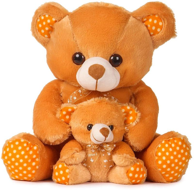MPR ENTERPRISES Brown Mother Baby Soft Toys For Kids , Girls & Children Playing Teddy Bear in Size of 45 cm Long - 45 cm  (Brown)