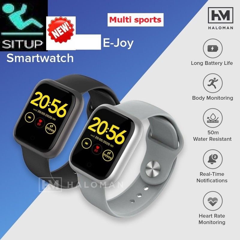jorugo S144 (D20) ADVANCE MULT FACES STEP COUNT SMART WATCH BLACK(PACK OF 1) Smartwatch  (Black Strap, free)