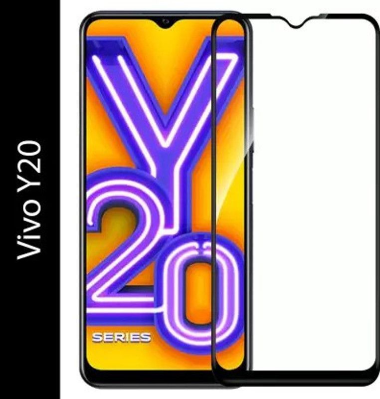 VISHZONE Edge To Edge Tempered Glass for Vivo Y20, Vivo Y20i, Vivo Y20A, Vivo 12G  (Pack of 1)