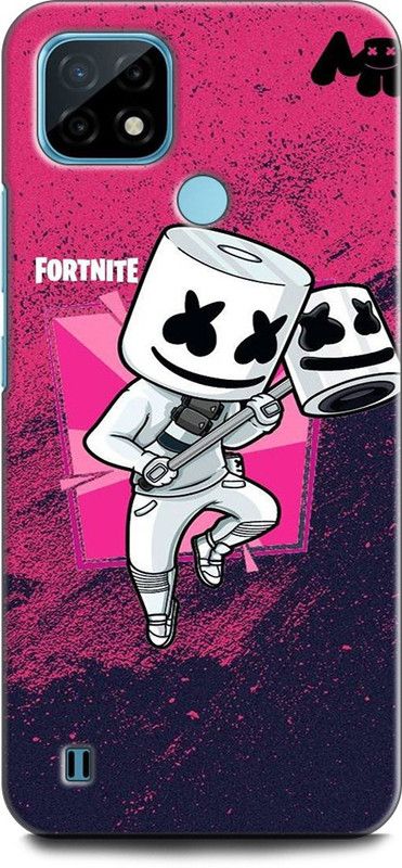 WallCraft Back Cover for Realme C21, RMX3201 MARSHMELLO, DJ, EDM, MUSIC, SMILEY, FUNNY  (Multicolor, Dual Protection, Pack of: 1)