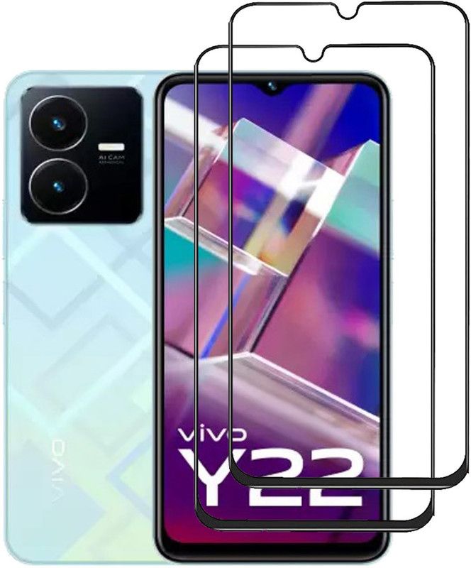 INFINITYWORLD Edge To Edge Tempered Glass for vivo Y22  (Pack of 2)