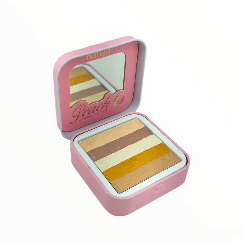 maliao Peach Instant glow shimmer Brick Highlighter Palette, for women and girls *1 Highlighter  (Multicolor)