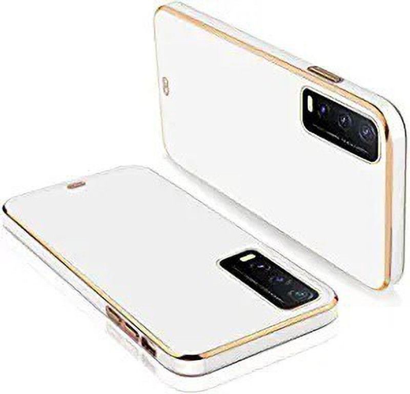 Urban Tech Back Cover for Vivo Y12s |Electroplated Silicon Golden Plating Crystal Clear Case |  (White, Grip Case, Pack of: 1)