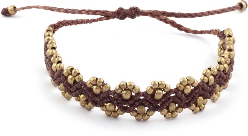 El Regalo Macrame Brass Anklet