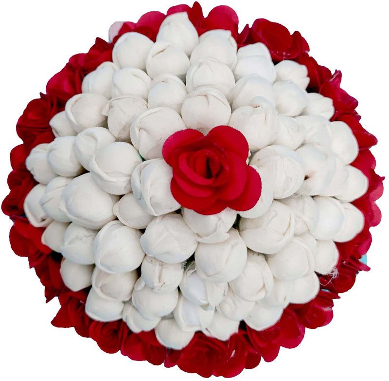 Arosha Simple Attractive Red And White Bun Juda For Women Pack Of 1 Bun  (Multicolor)