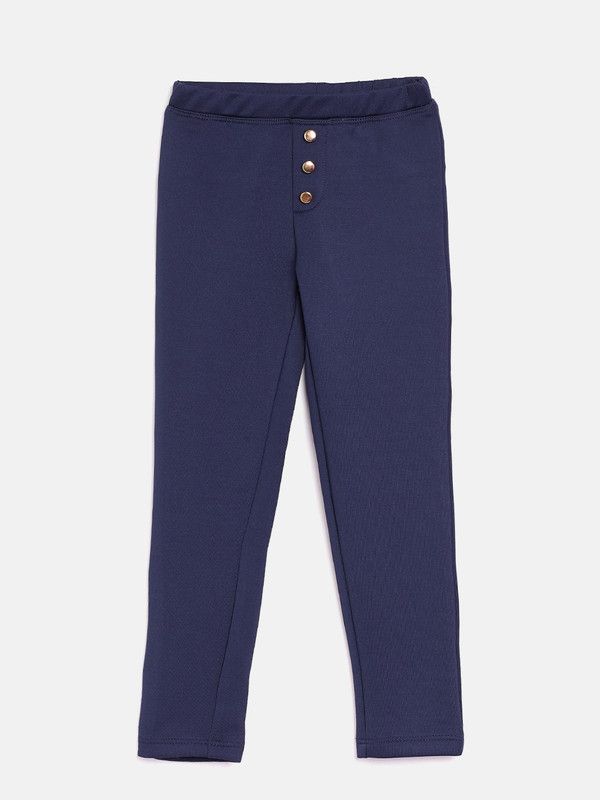 Indi Jegging For Girls  (Dark Blue, Pack of 1)