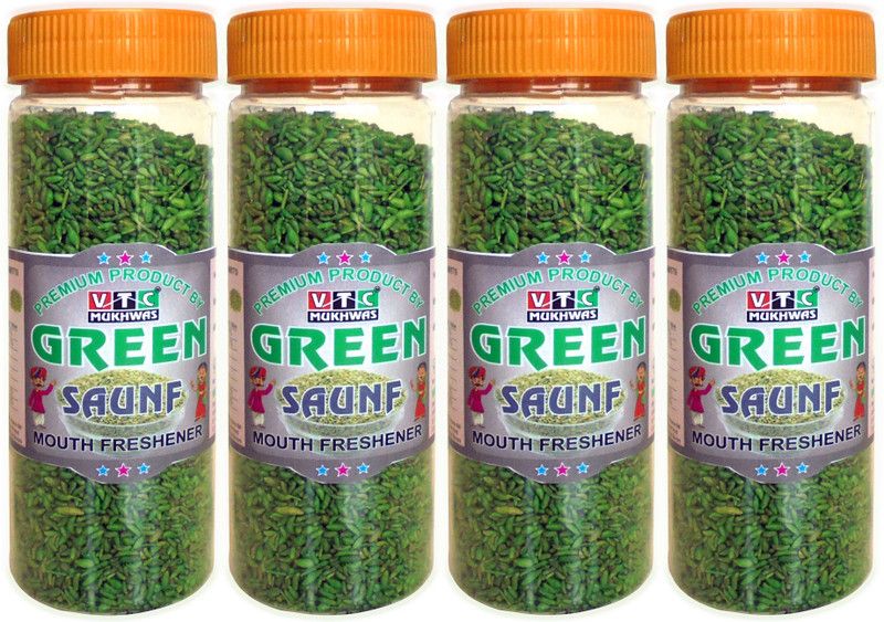 VTC Hygienically Prepared Sweet Green Saunf Natural Fennel Mouth Freshener  (4 x 200)