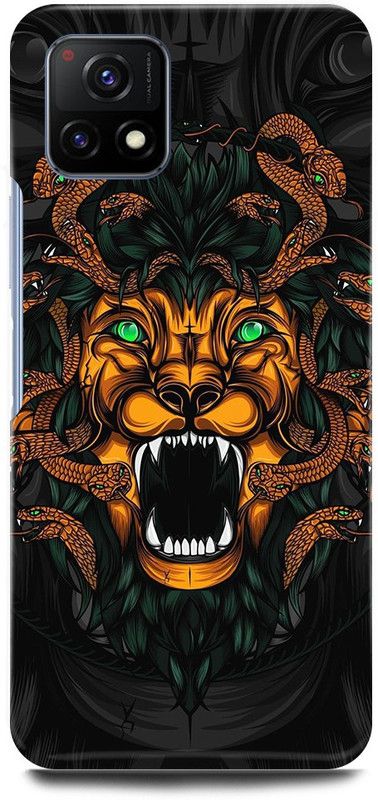play fast Back Cover for Vivo Y72 5G, V2060 LION, MEDUSA, ANGRY, LION  (Yellow, Hard Case)