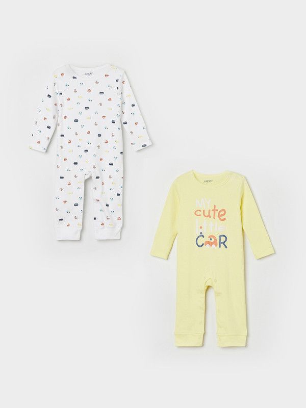 Romper For Baby Boys Printed Cotton Blend  (Multicolor, Pack of 1)
