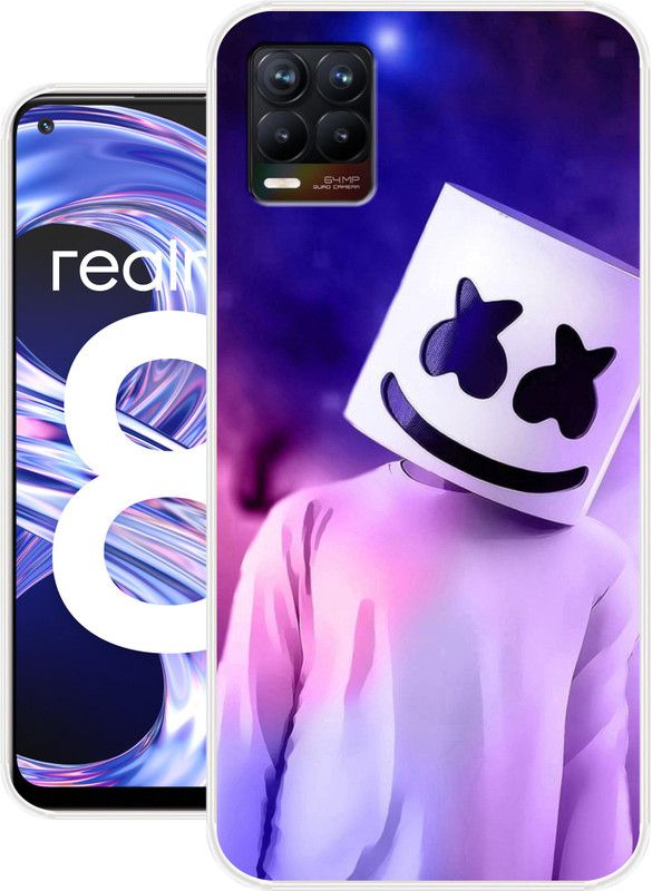 Allit Back Cover for Realme 8  (Multicolor, Silicon, Pack of: 1)