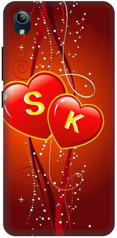 PHONE WALEY.COM Back Cover for VIVO Y91i , VIVO 1820 ,SK, S LOVES K,SK NAME, SK Love Printed  (Orange, Hard Case, Pack of: 1)