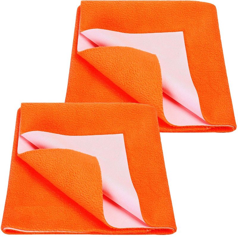 Totsnap Fleece Baby Bed Protecting Mat  (Peach, Small, Pack of 2)