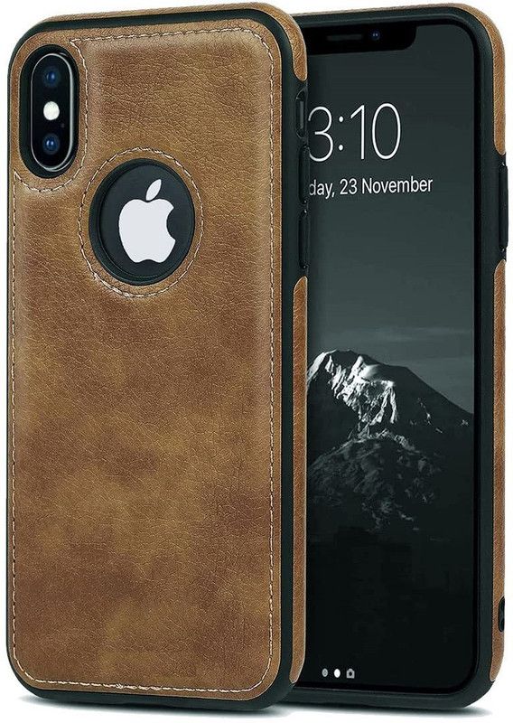 GoPerfect Back Cover for Apple iPhone X  (Brown, Grip Case, Pack of: 1)