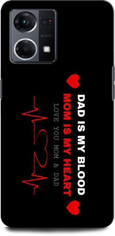 INTELLIZE Back Cover for OPPO Reno7 4G MOTHER, MAA, FATHER, LIFE LINE, I LOVE MY MOM DAD  (Multicolor, Hard Case, Pack of: 1)