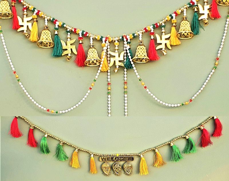 Artonezt Wall Decoration Door Hanging Handmade Moti Swastik Decorative Toran/Bandarwal Toran  (Plastic)